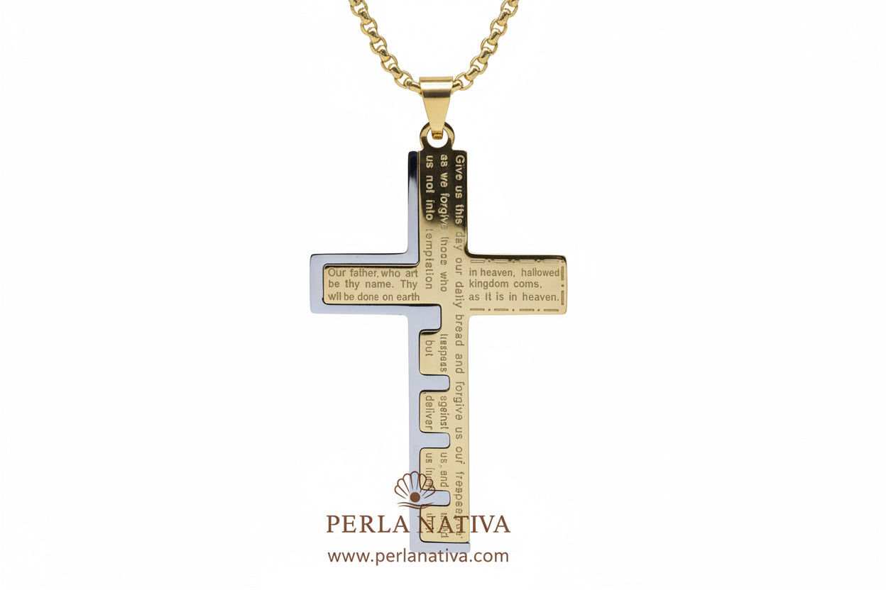 Cadena Padre Nuestro Dual Color.
