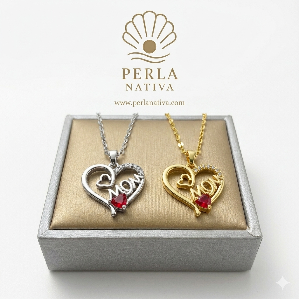 Corazón Madre Zirconia Roja