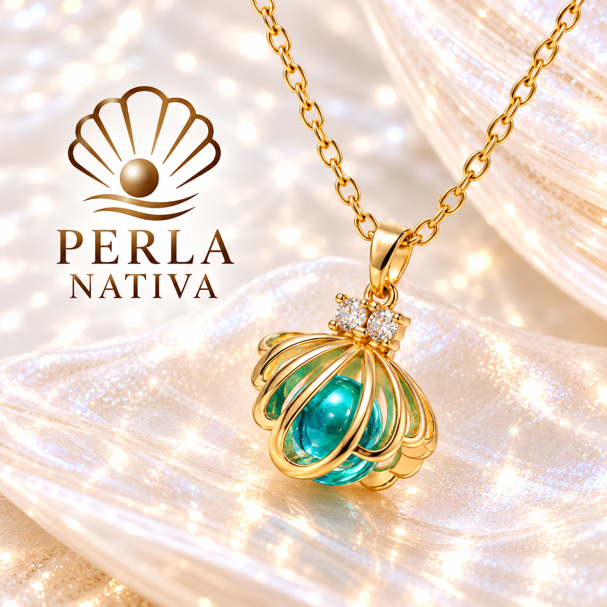 Cadena Perla Turquesa