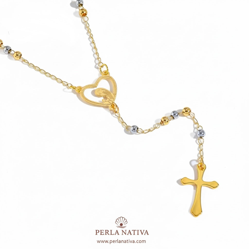 Rosario Dorado y Plateado.