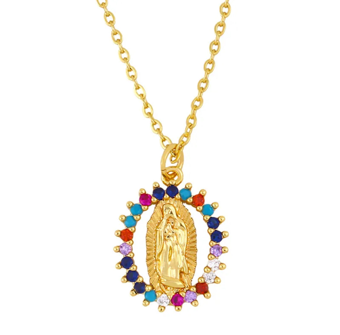 Virgen con Zirconias de Colores