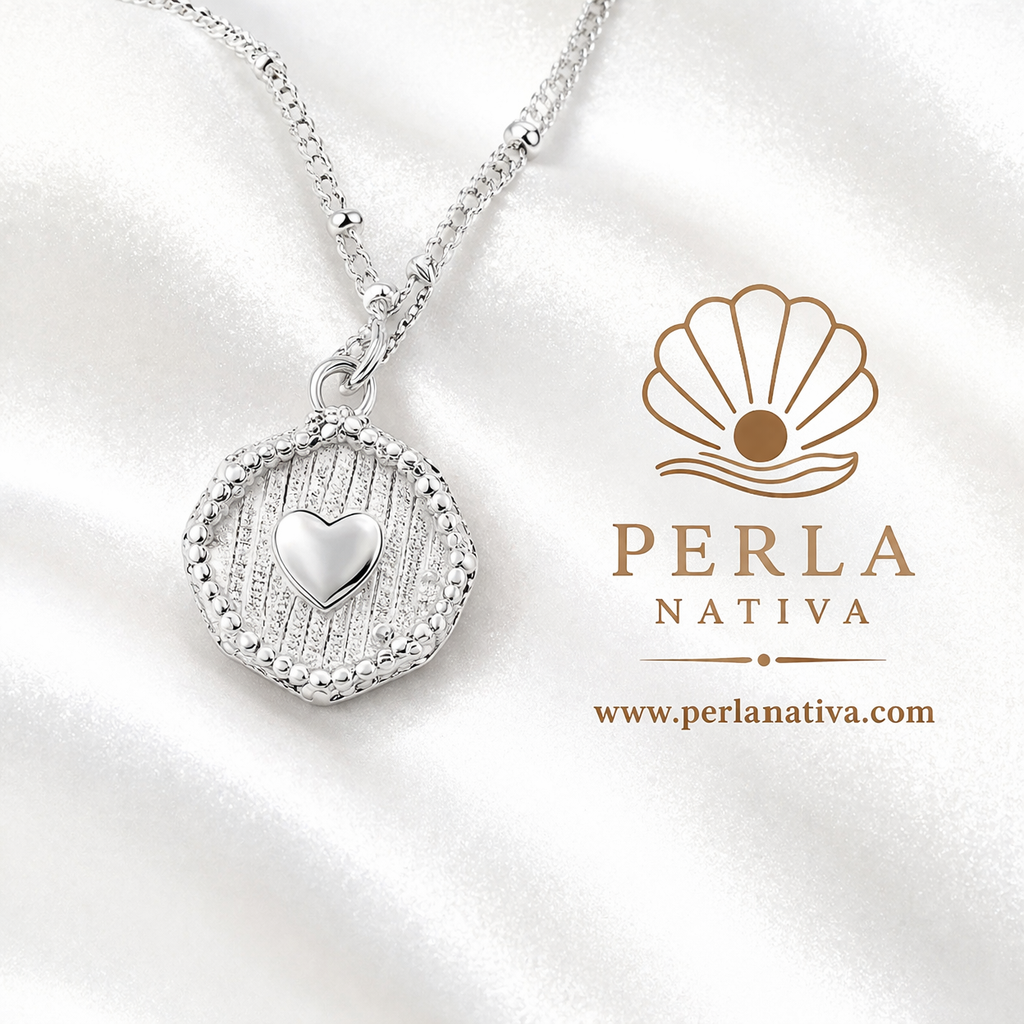 Círculo Corazón Plata Esterlina