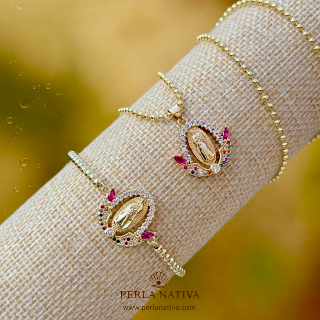 Virgen con Zirconias de Colores