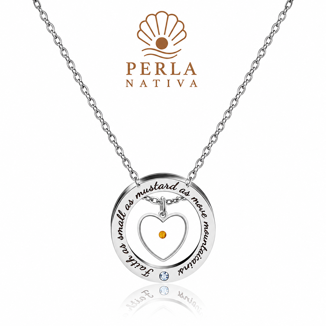 Collar Corazón Grano Mostaza