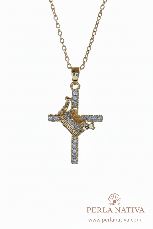 Crucifijo y Corona Rey con Zirconias