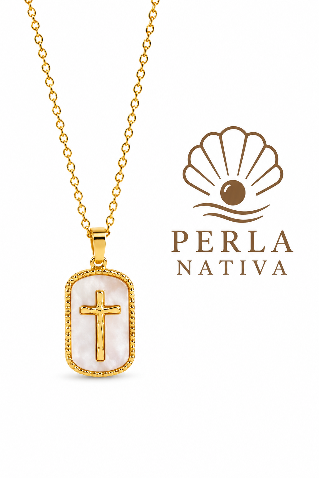 Collar Crucifijo Nácar