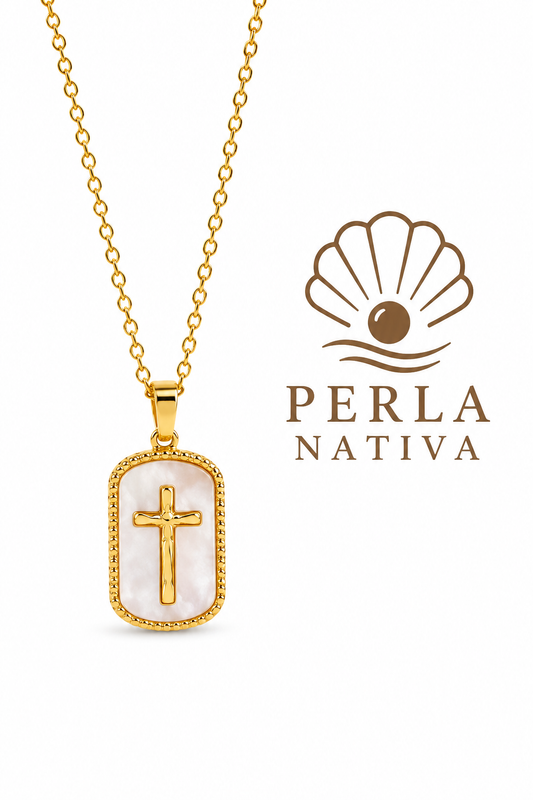 Collar Crucifijo Nácar