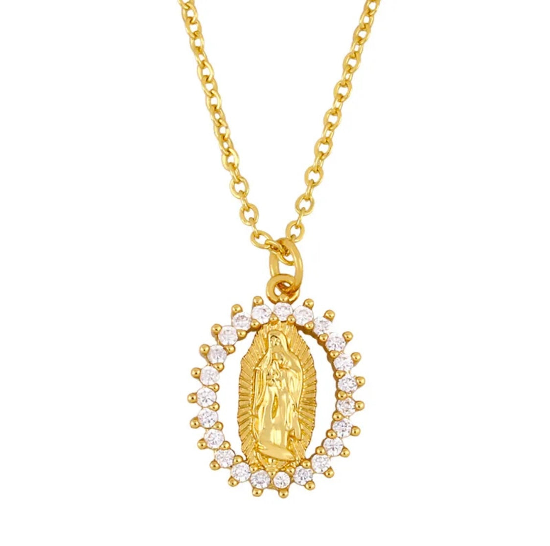 Virgen con Zirconias Blancas