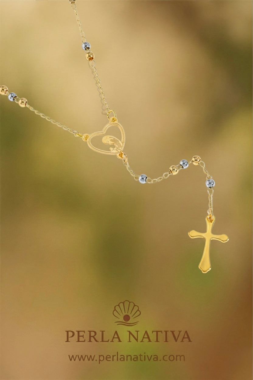 Rosario Dorado y Plateado.