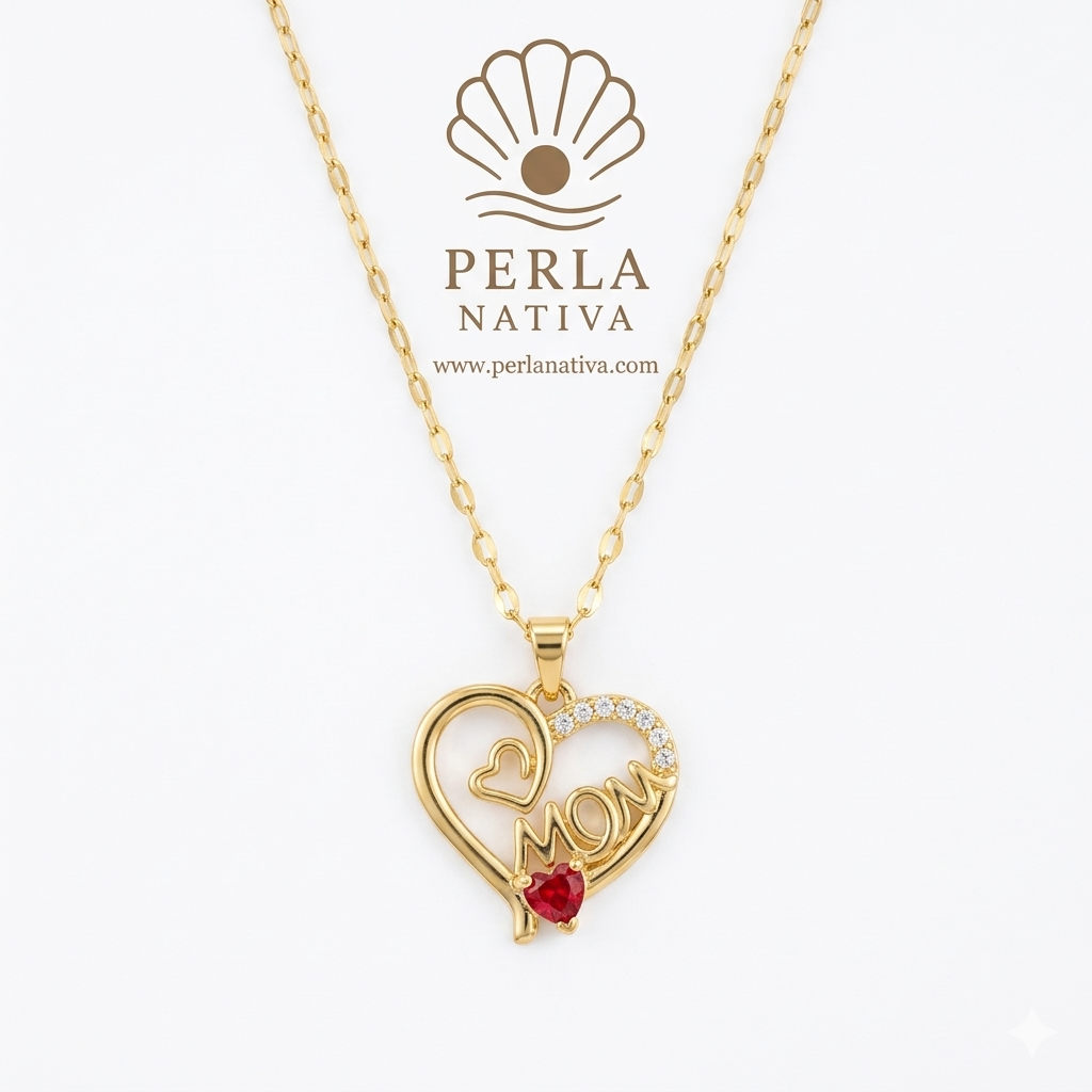 Corazón Madre Zirconia Roja