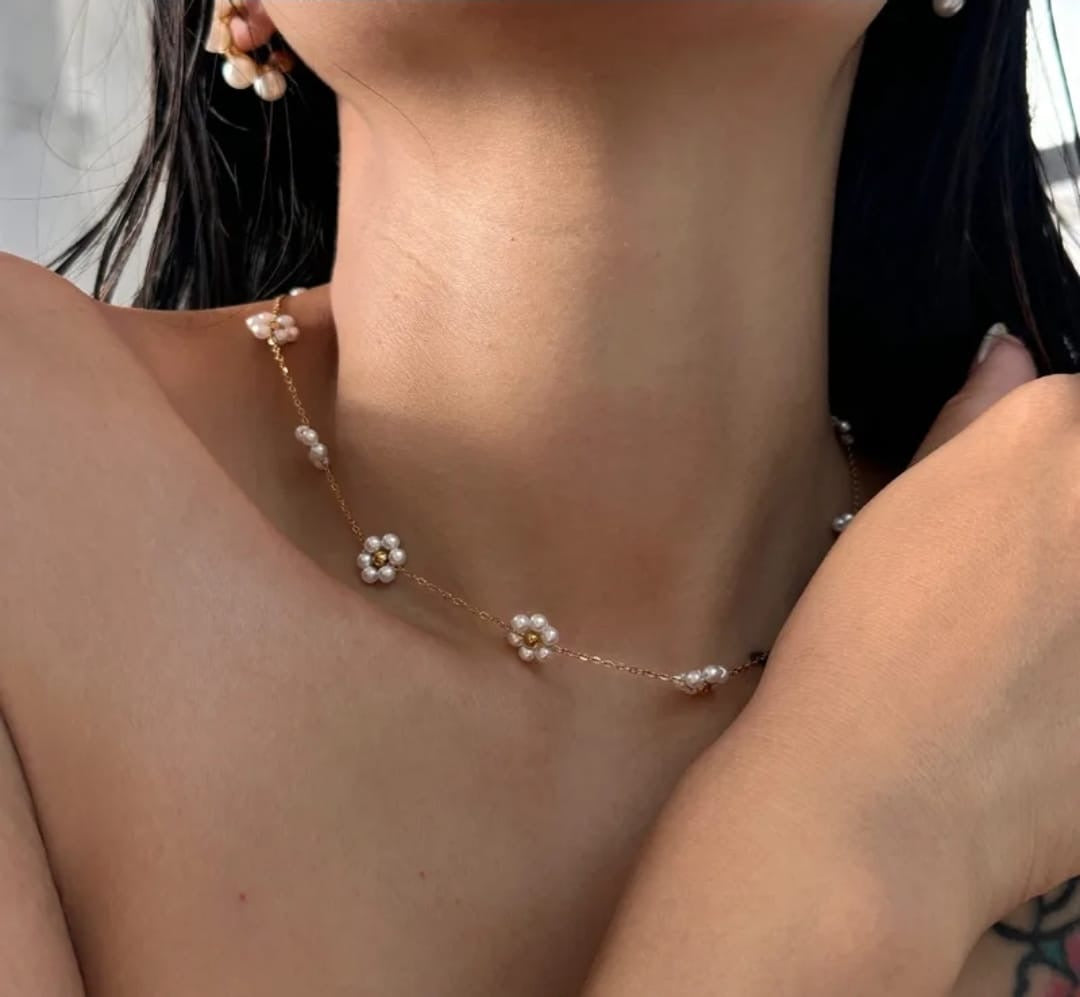 Collar y Tobillera Floral