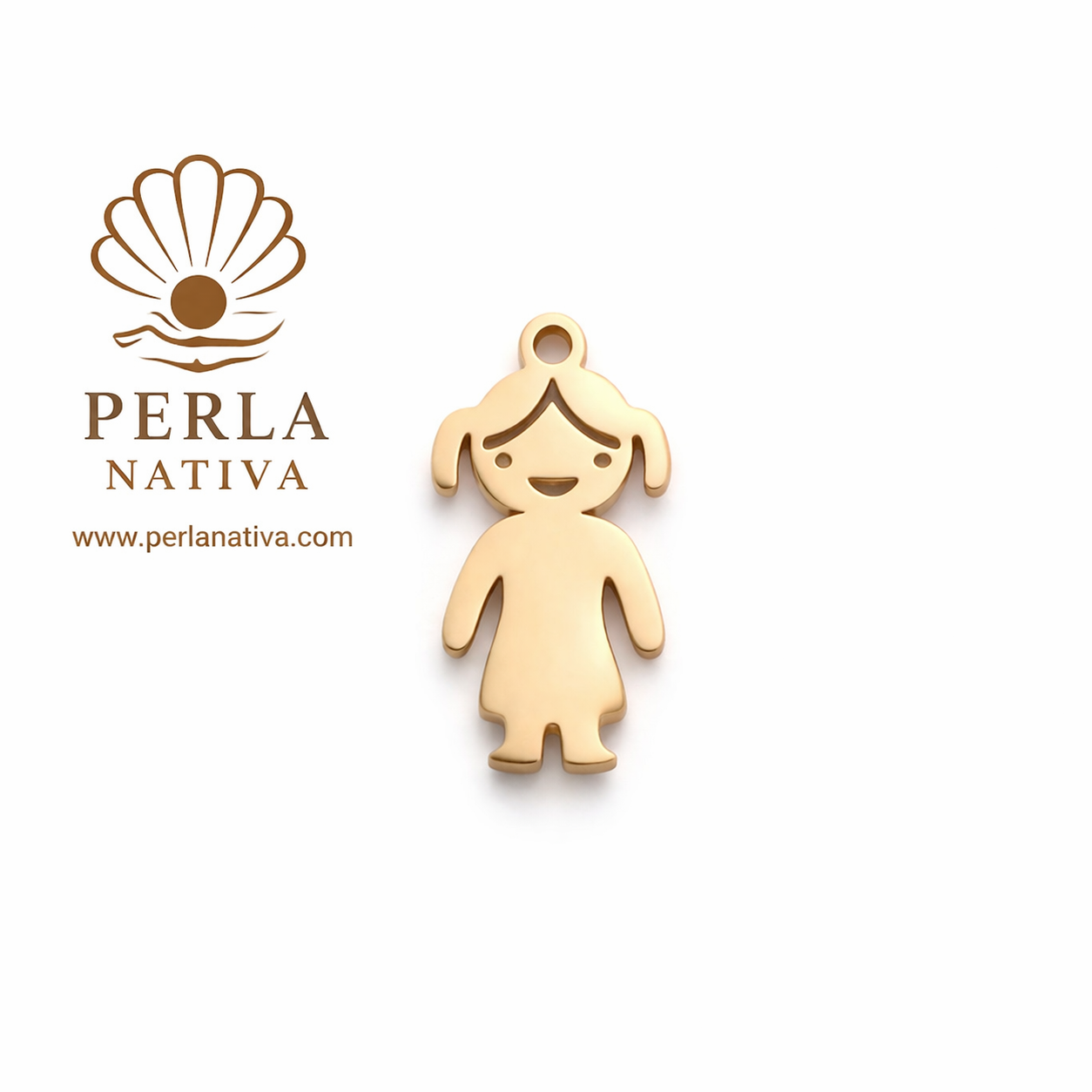Cadena Charms Niña o Niño Dorada
