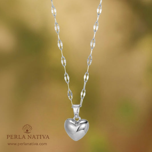 Corazón Sólido Plateado