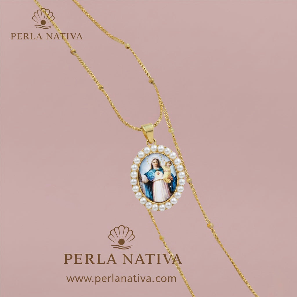 Virgen Maria y Divino Niño Perlado.