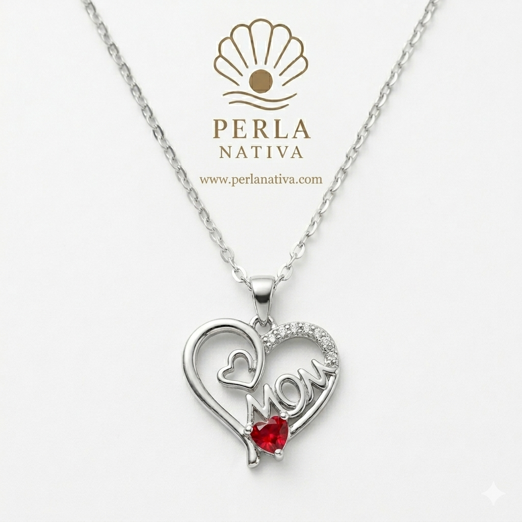 Corazón Madre Zirconia Roja