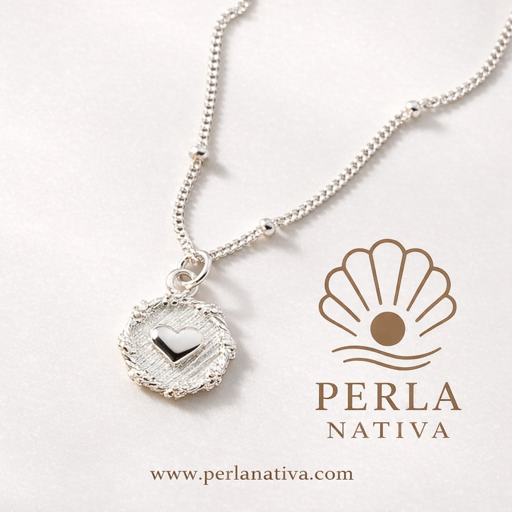 Círculo Corazón Plata Esterlina