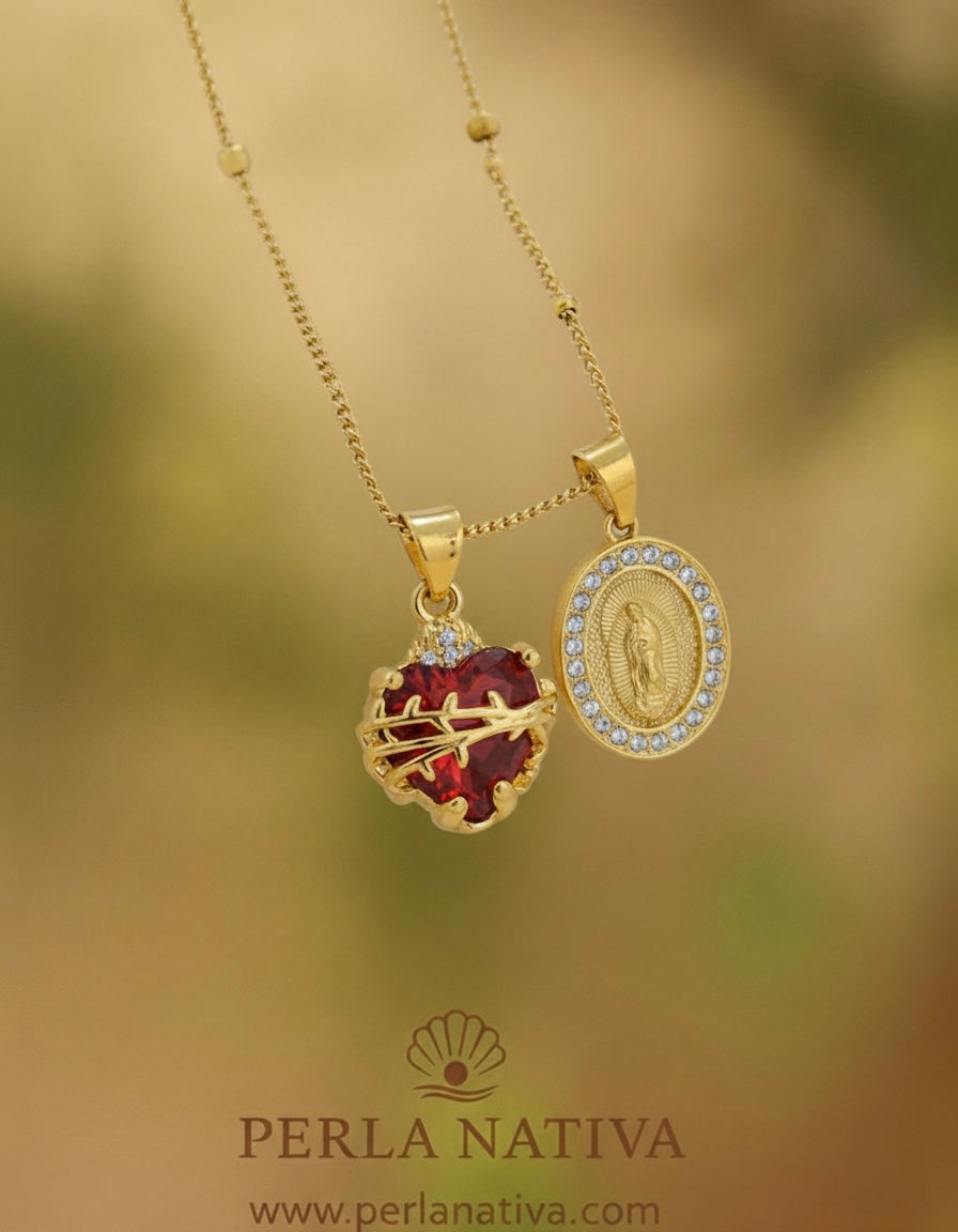 Pre-Venta Sagrado Corazón y Virgen con Zirconias 3 en 1. Se estará enviando a partir del 10 de enero 2026